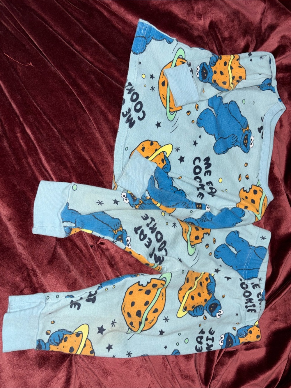 sesame street Cookie Monster Pajama Set - Light Blue 18ms
